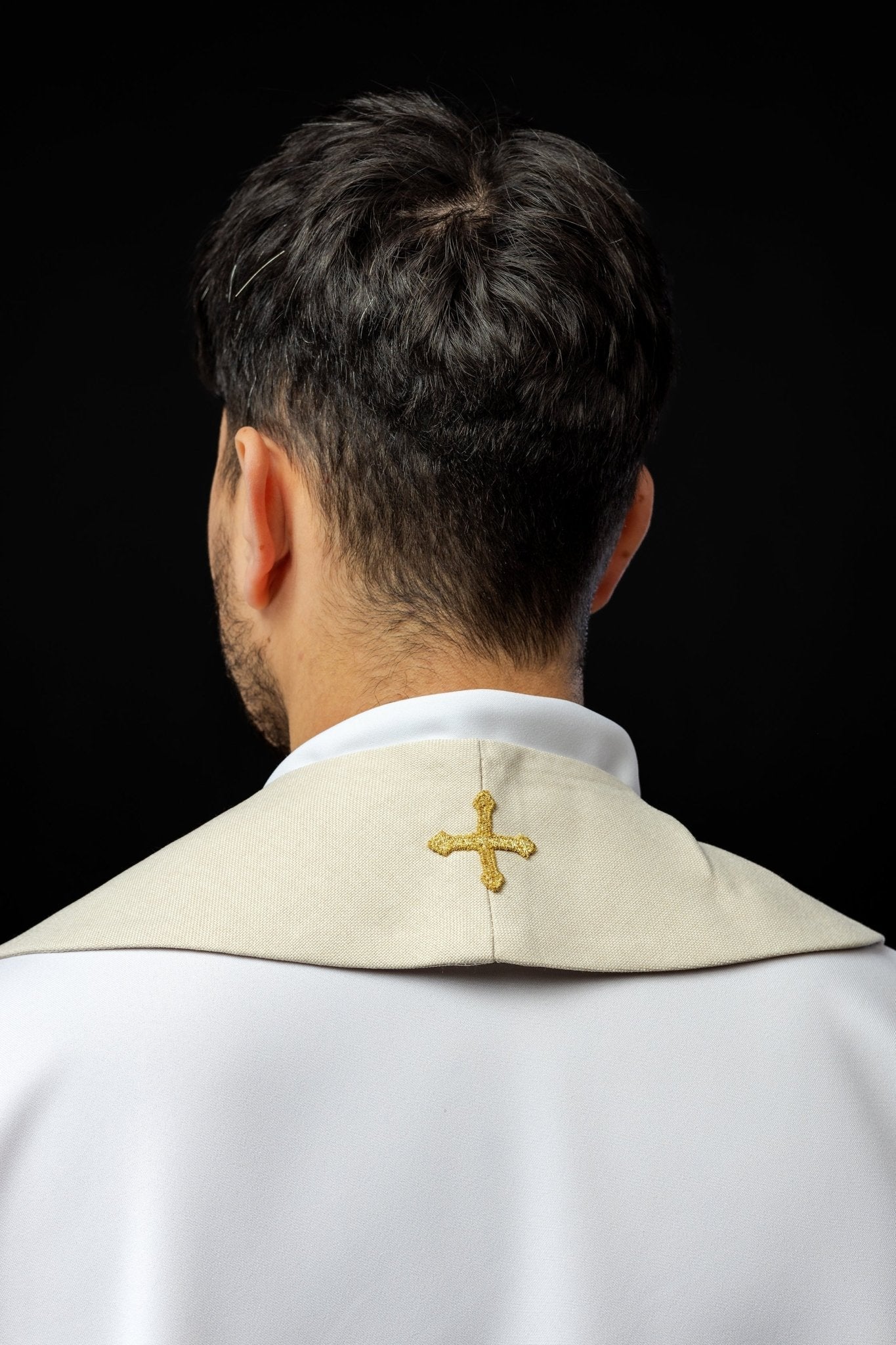 Étole brodée de croix écrues S - 2068 - 05 - 70 - CHASUBLES.FR