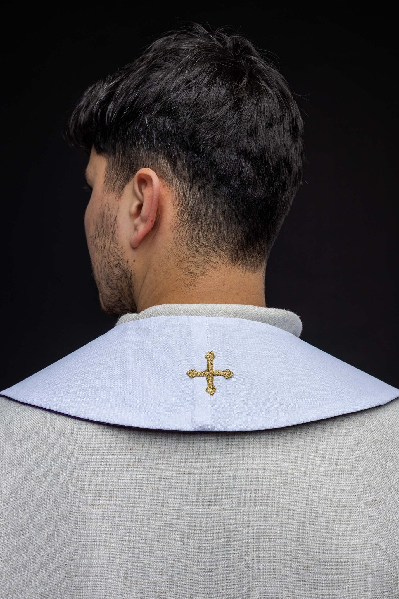 Étole brodée IHS KST/053/03 - 04/01 FIOLET - BIAŁY - CHASUBLES.FR