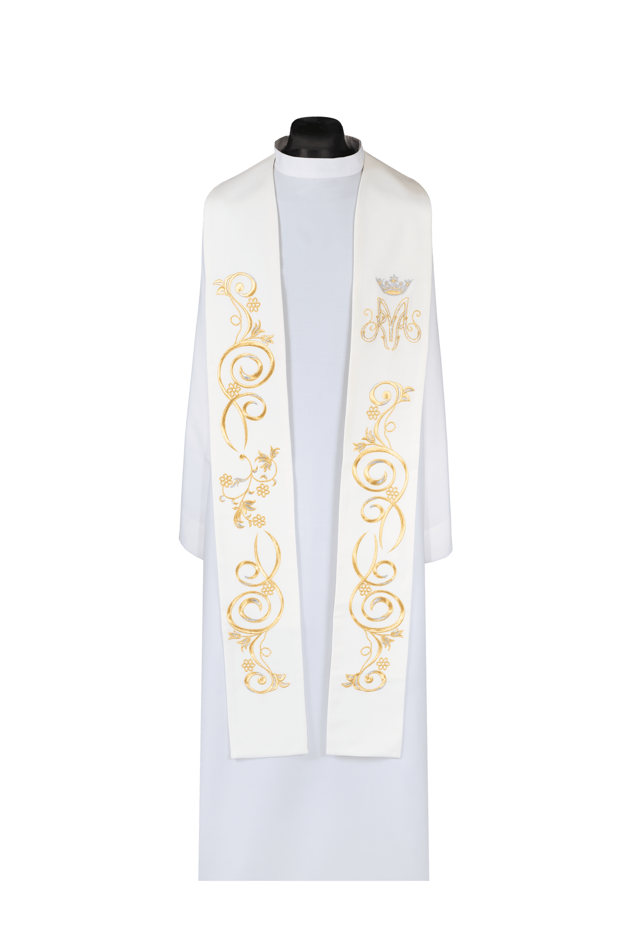 Étole brodée mariale écru KDT/2051/05 ECRU - CHASUBLES.FR