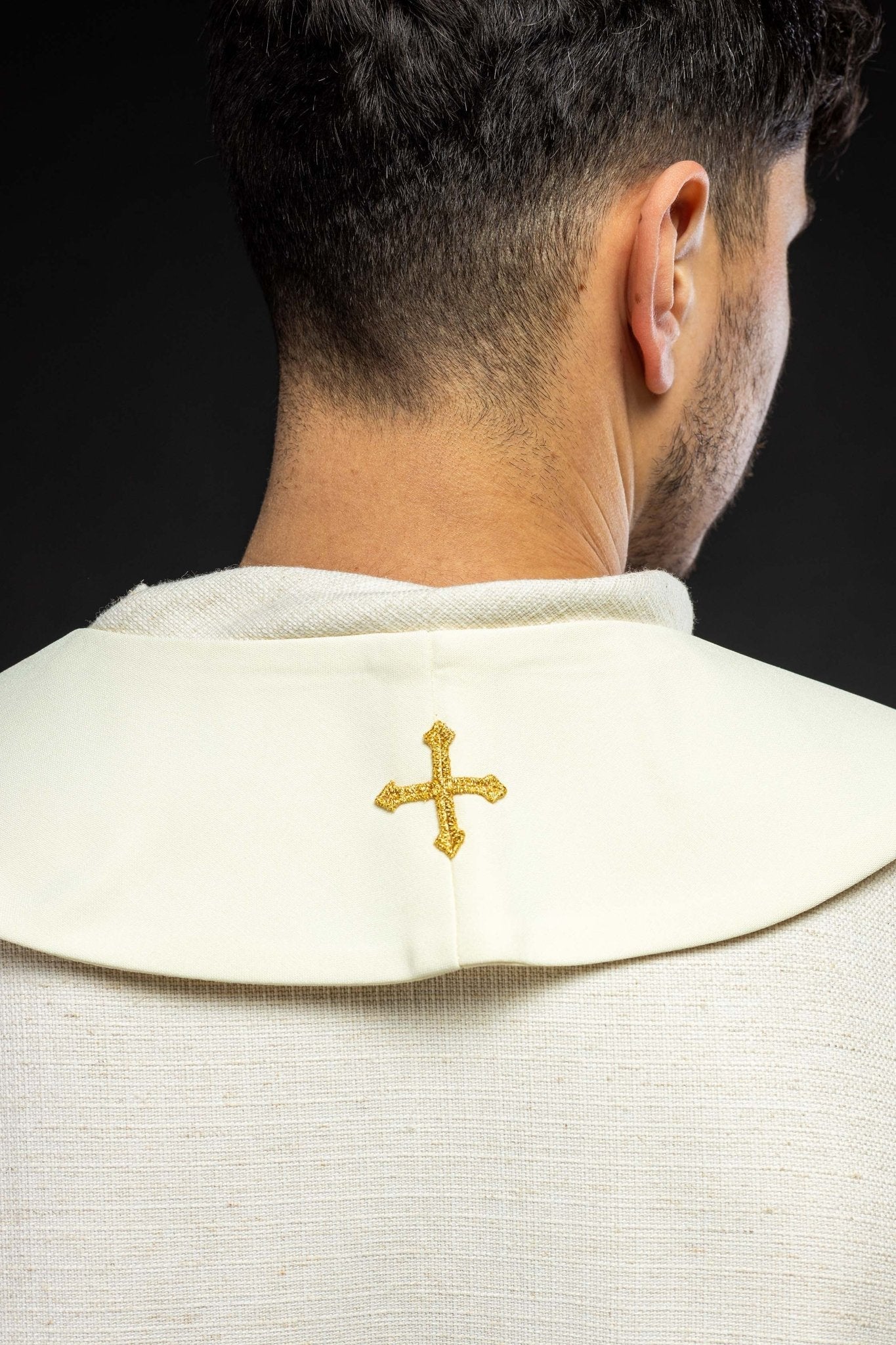 Etole brodée motif marial avec couronne écrue KST/040/05/01 ECRU - CHASUBLES.FR