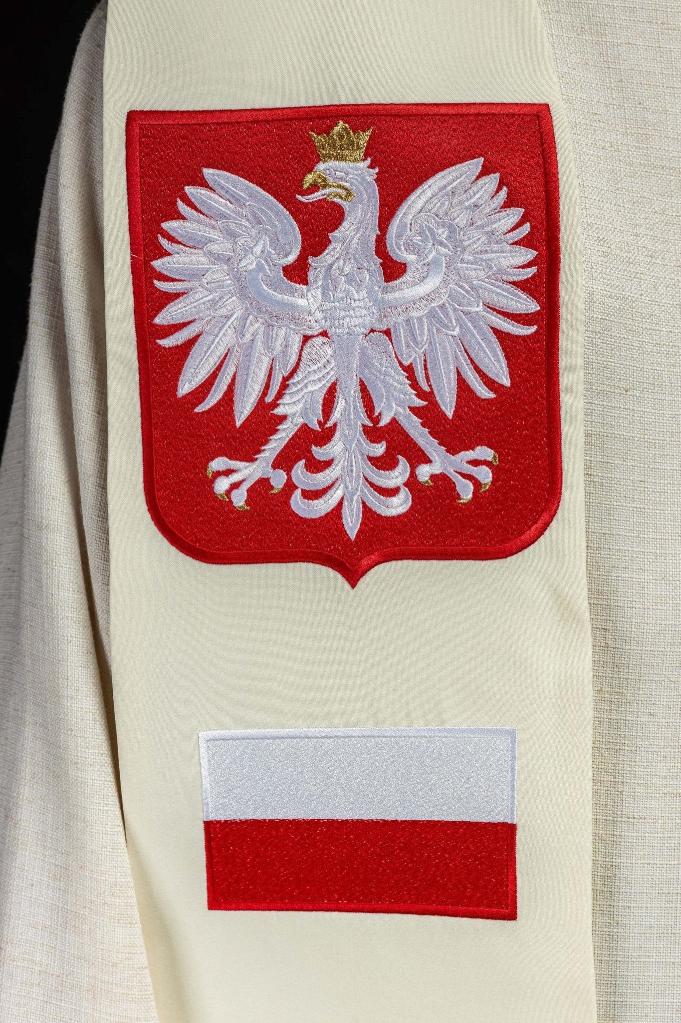 Étole brodée Notre - Dame de Czestochowa KST/501/05/01 ECRU - CHASUBLES.FR