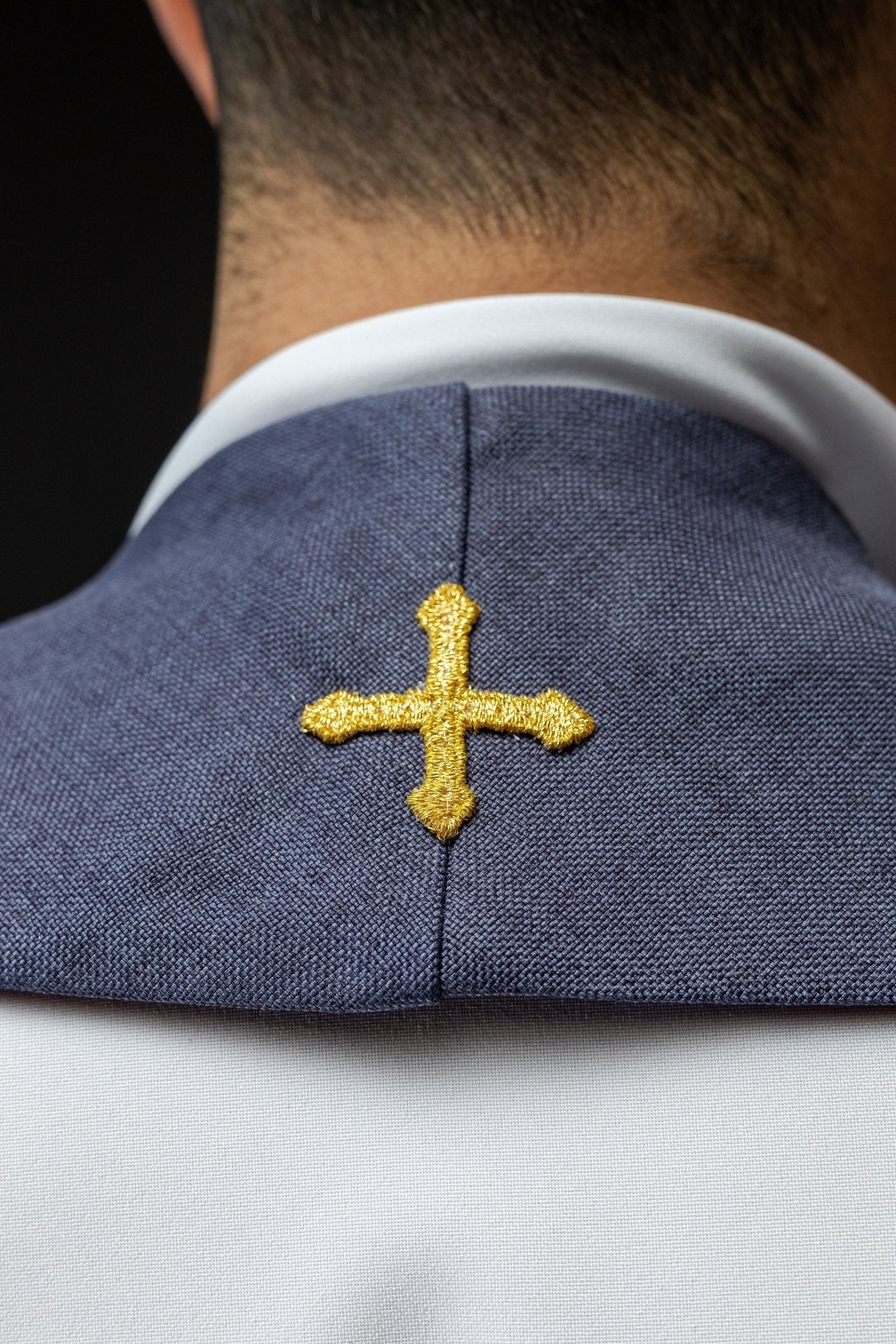 Étole brodée pour le Carême avec des croix – violet S - 2056 - 03 - 70 - CHASUBLES.FR