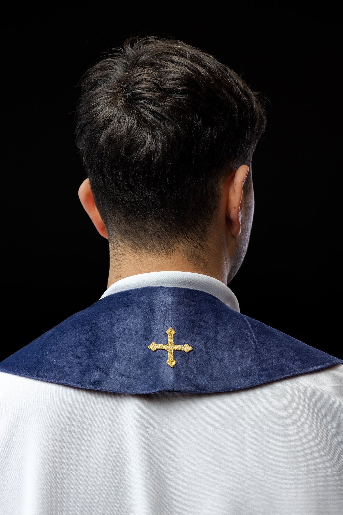 Étole brodée violette avec IHS S - 2052 - 03 - 76 - CHASUBLES.FR