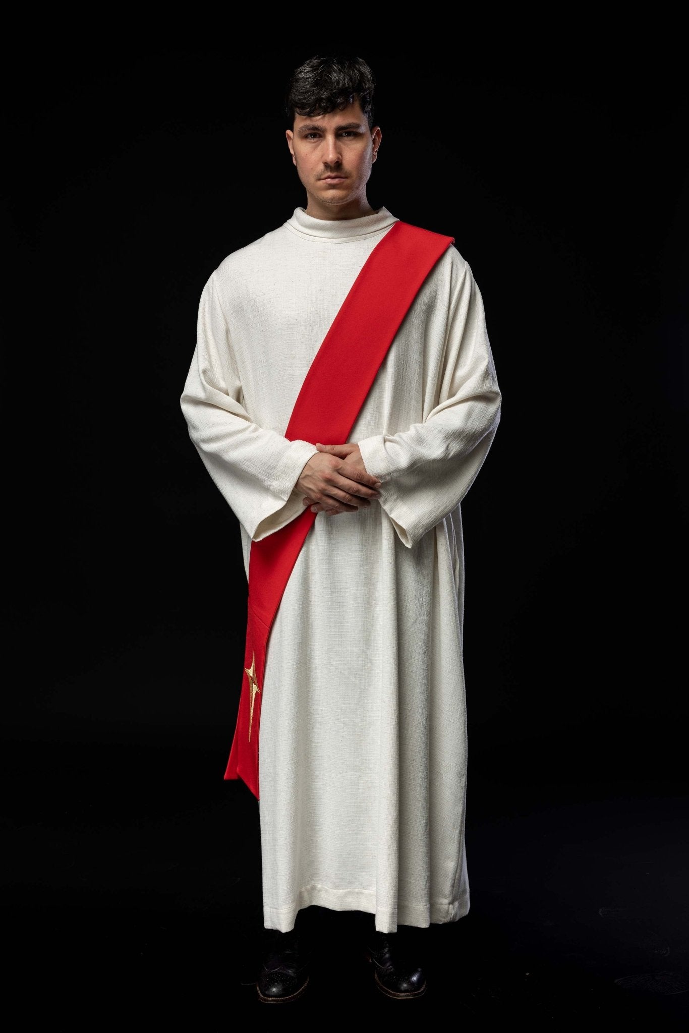 Étole de diacre brodée Croix KSD/134/02/01 CZERWONY - CHASUBLES.FR