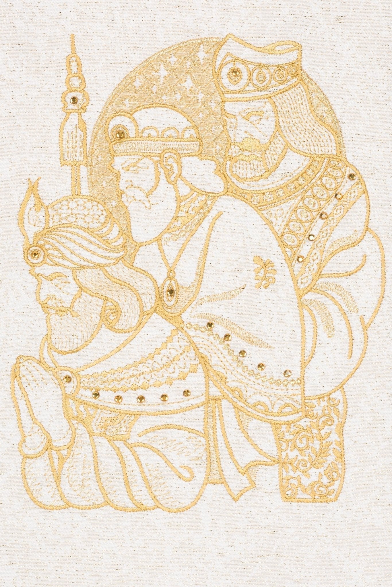 Étole de prêtre brodée avec motif des Rois Mages KDT/2011/05/54 ECRU - CHASUBLES.FR