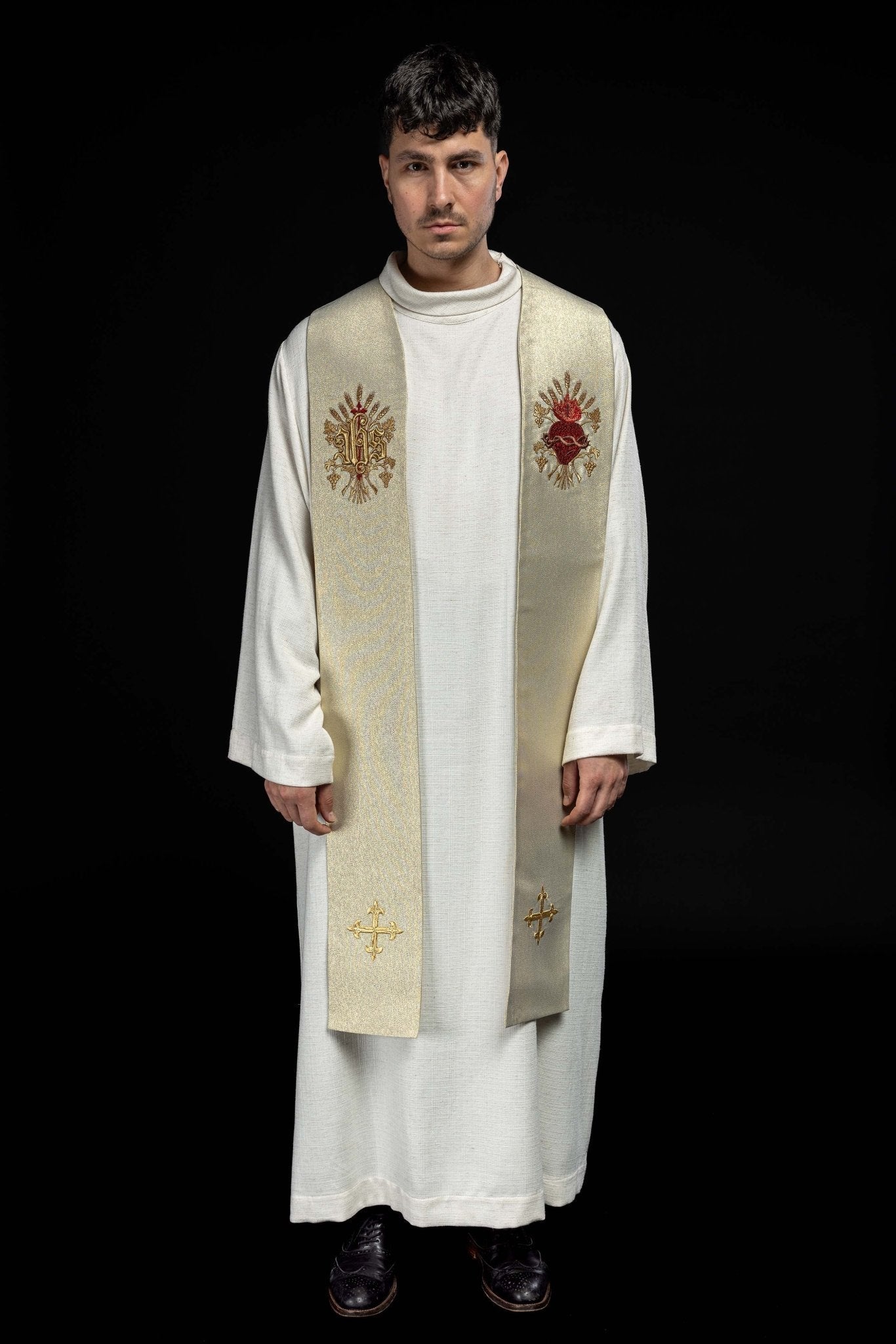 Étole de prêtre brodée d'or KST/159/10/37 ZŁOTY - CHASUBLES.FR