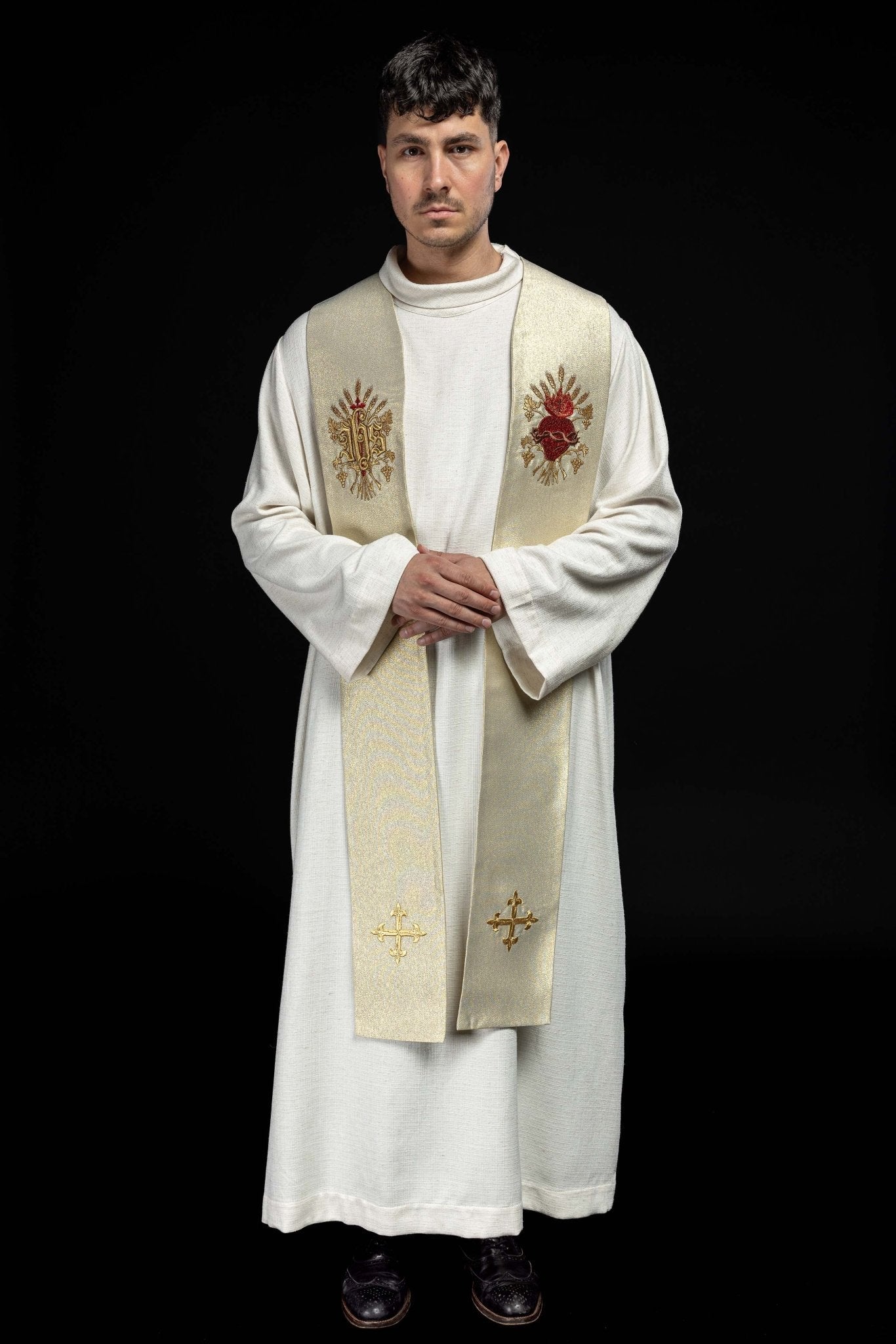 Étole de prêtre brodée d'or KST/159/10/37 ZŁOTY - CHASUBLES.FR