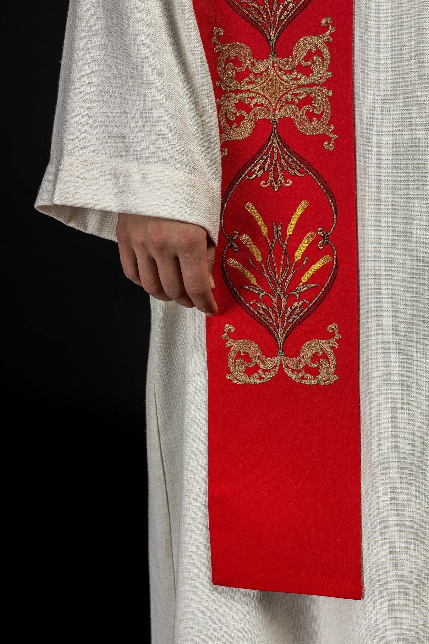 Étole du prêtre Calice rouge IHS KST/042/02/01 CZERWONY - CHASUBLES.FR