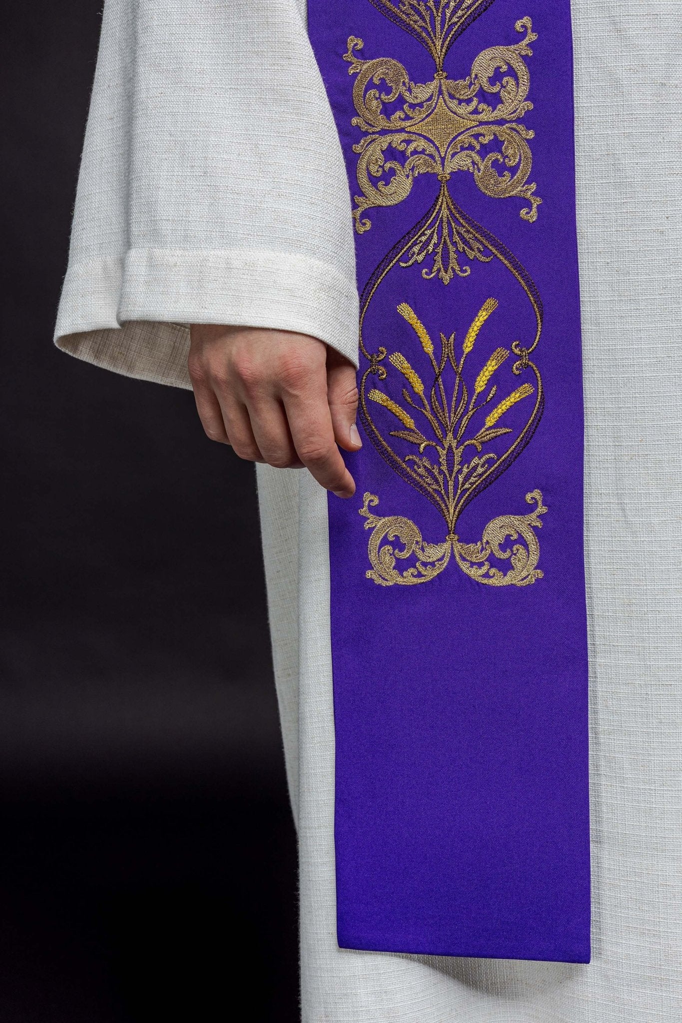 Étole du prêtre Calice violet IHS KST/042/03/01 FIOLET - CHASUBLES.FR
