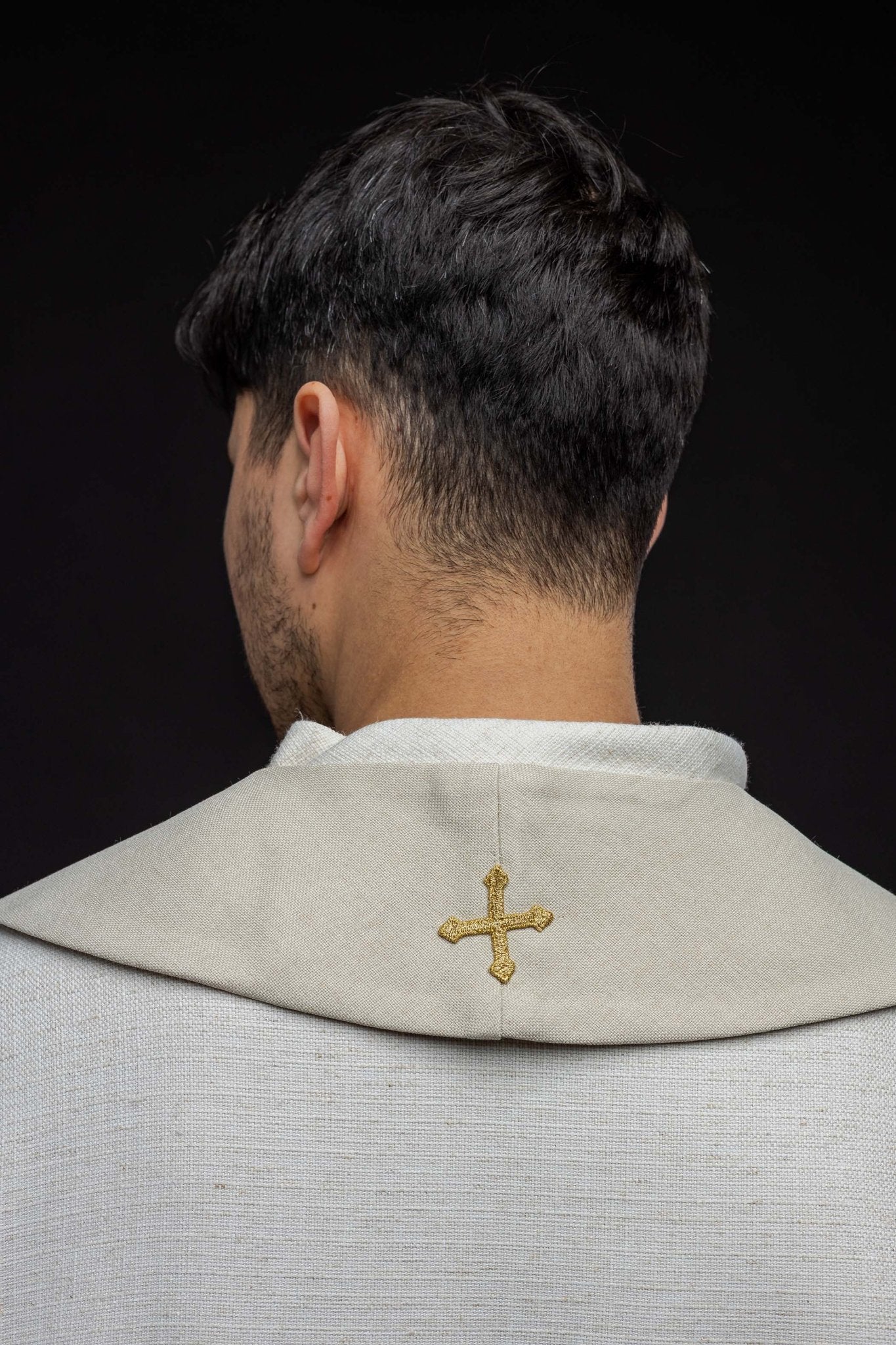 Étole en velours écru LE/2029/05 - CHASUBLES.FR