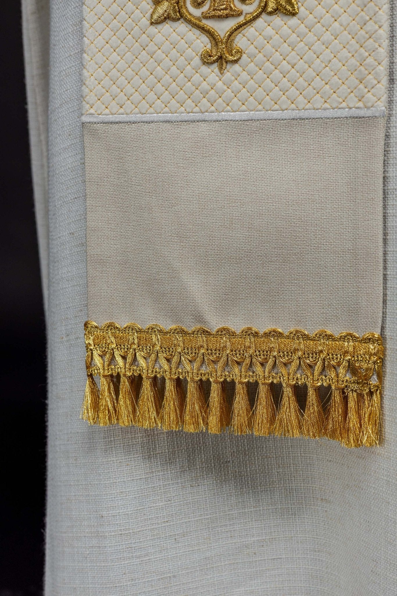 Étole en velours écru LE/2029/05 - CHASUBLES.FR