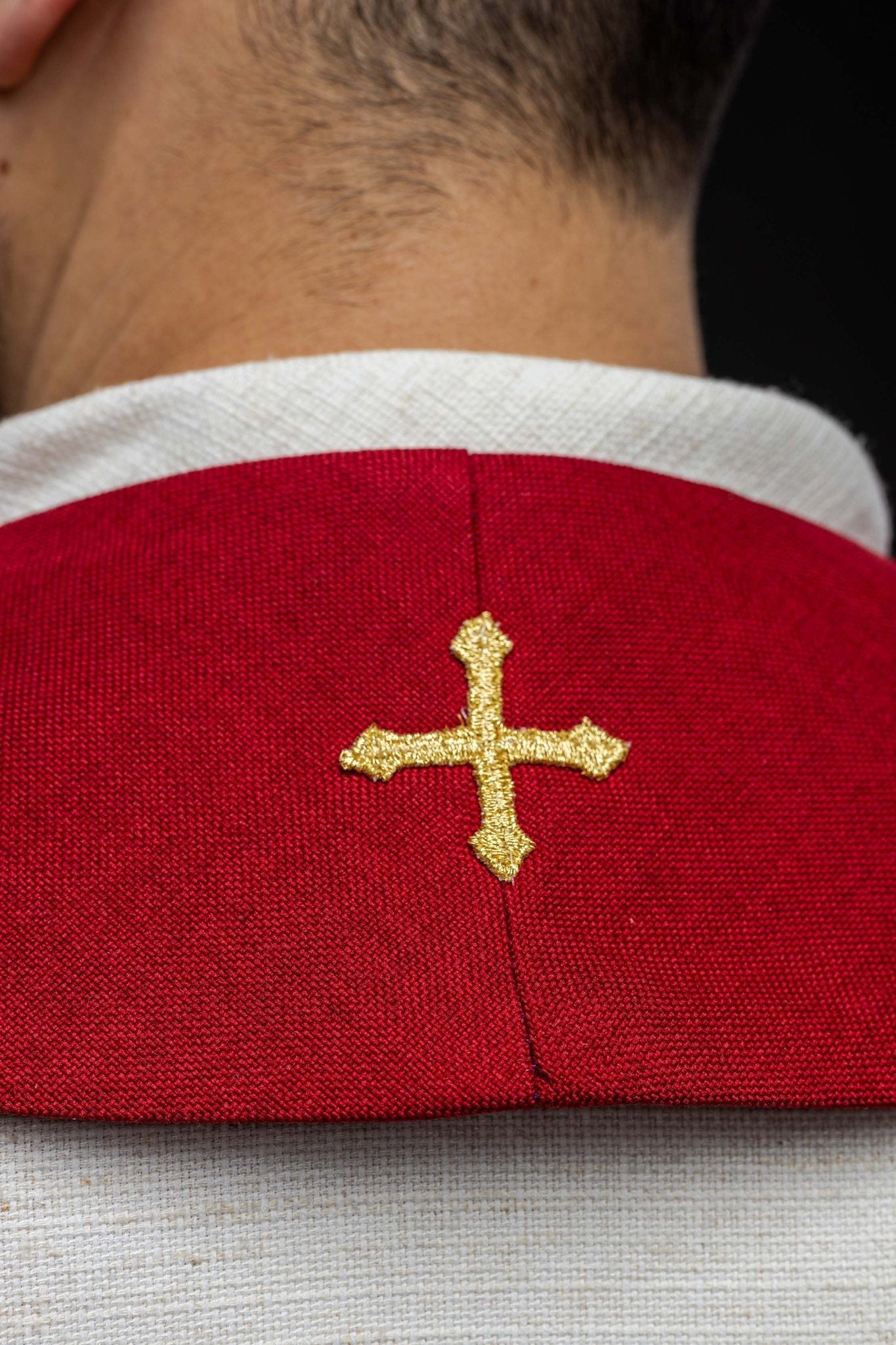 Étole en velours rouge LE/2029/02 - CHASUBLES.FR