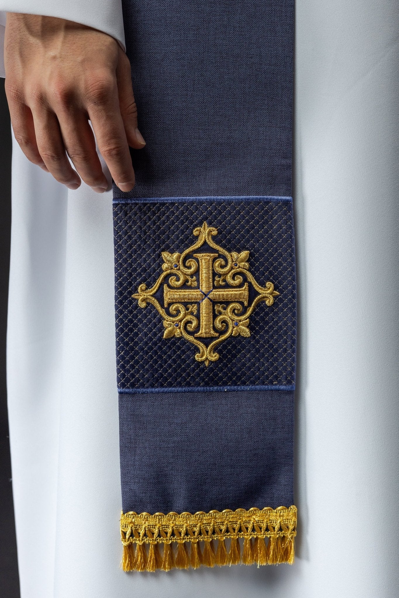 Étole en velours violet LE/2029/03 - CHASUBLES.FR