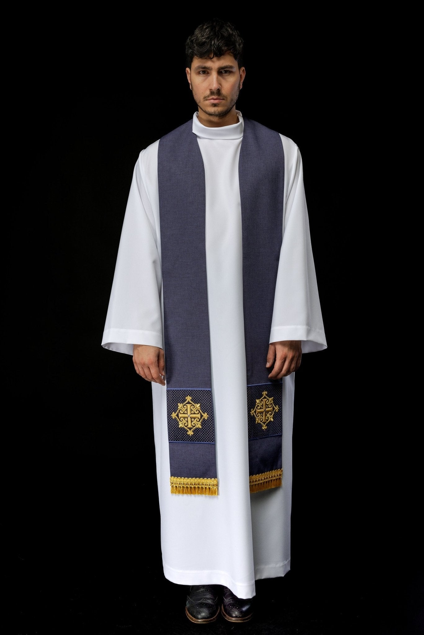 Étole en velours violet LE/2029/03 - CHASUBLES.FR