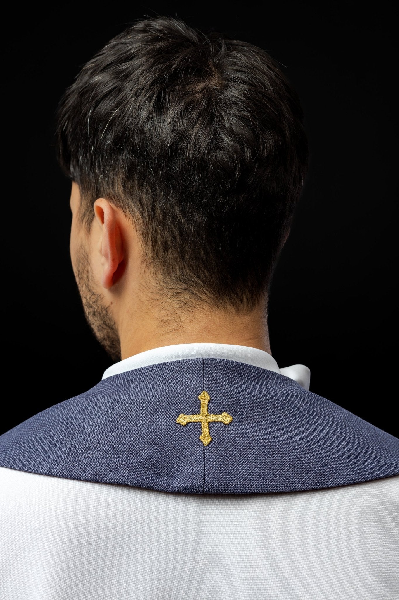 Étole en velours violet LE/2029/03 - CHASUBLES.FR