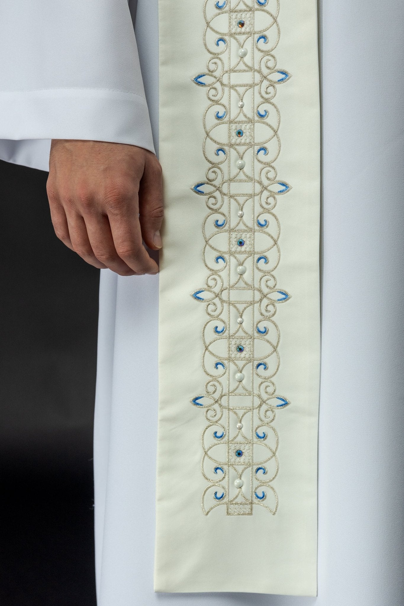 Étole mariale brodée LE/2001/05 - CHASUBLES.FR