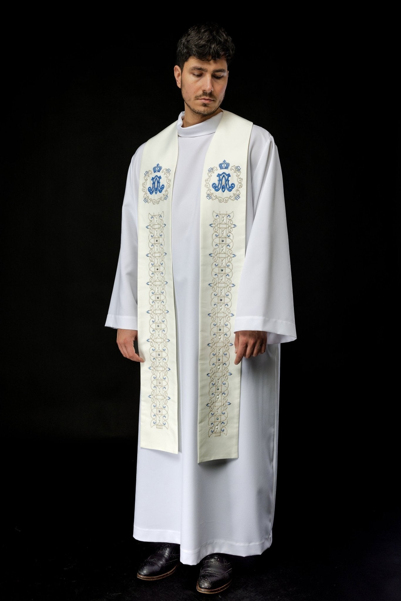 Étole mariale brodée LE/2001/05 - CHASUBLES.FR