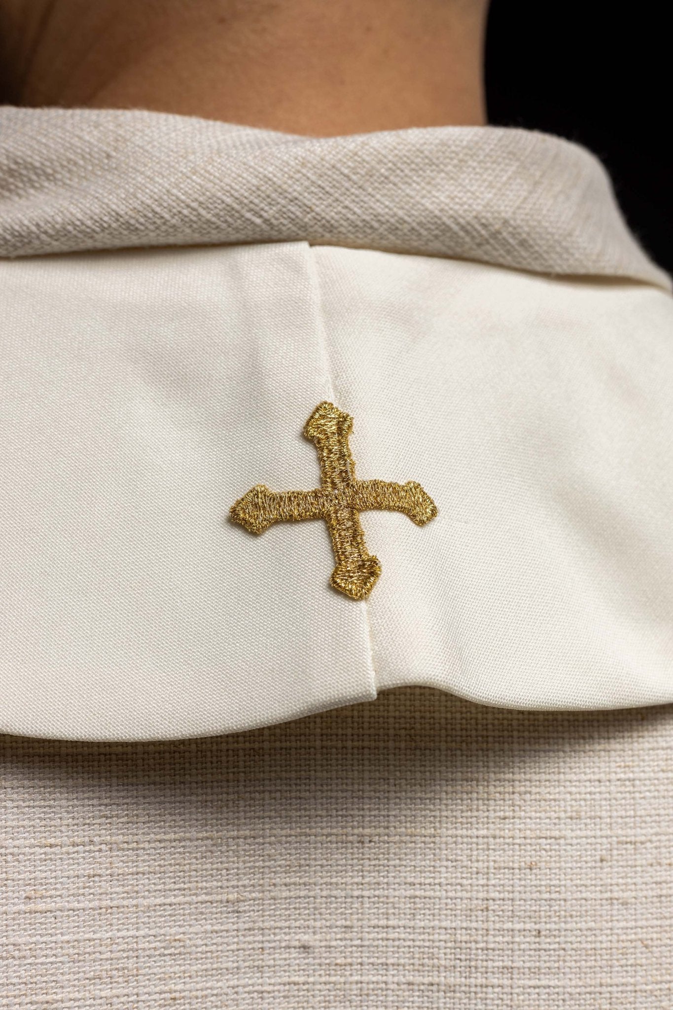 Étole sacerdotale Jésus miséricordieux, Jésus j'ai confiance en toi écru KST/071/05/01 ECRU - CHASUBLES.FR