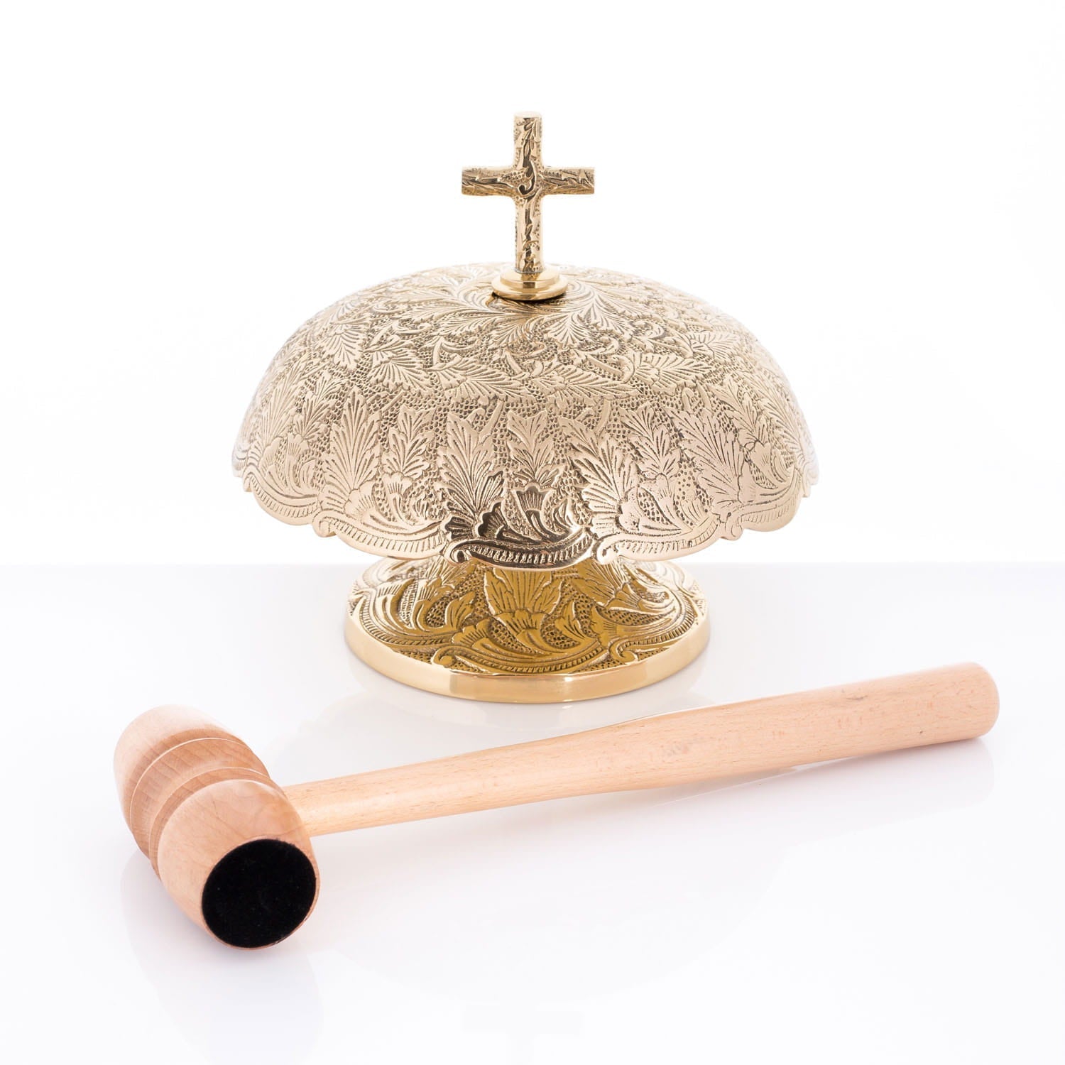 Gong en laiton avec maillet en bois P115 - CHASUBLES.FR