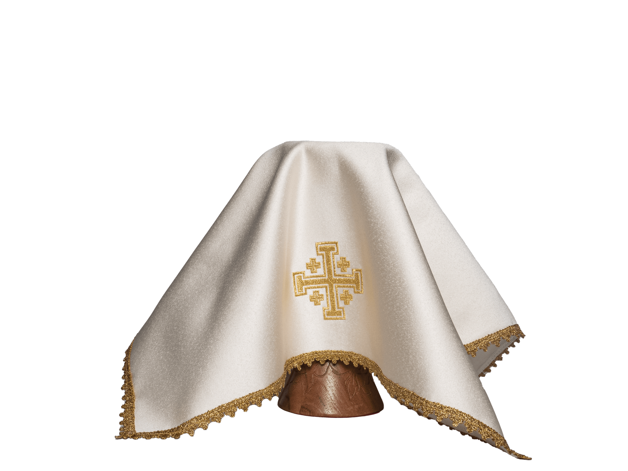 Jeu de quatre voiles de calice avec broderie de la Croix de Jérusalem KWB/006/20 50X50 (4szt.) - CHASUBLES.FR