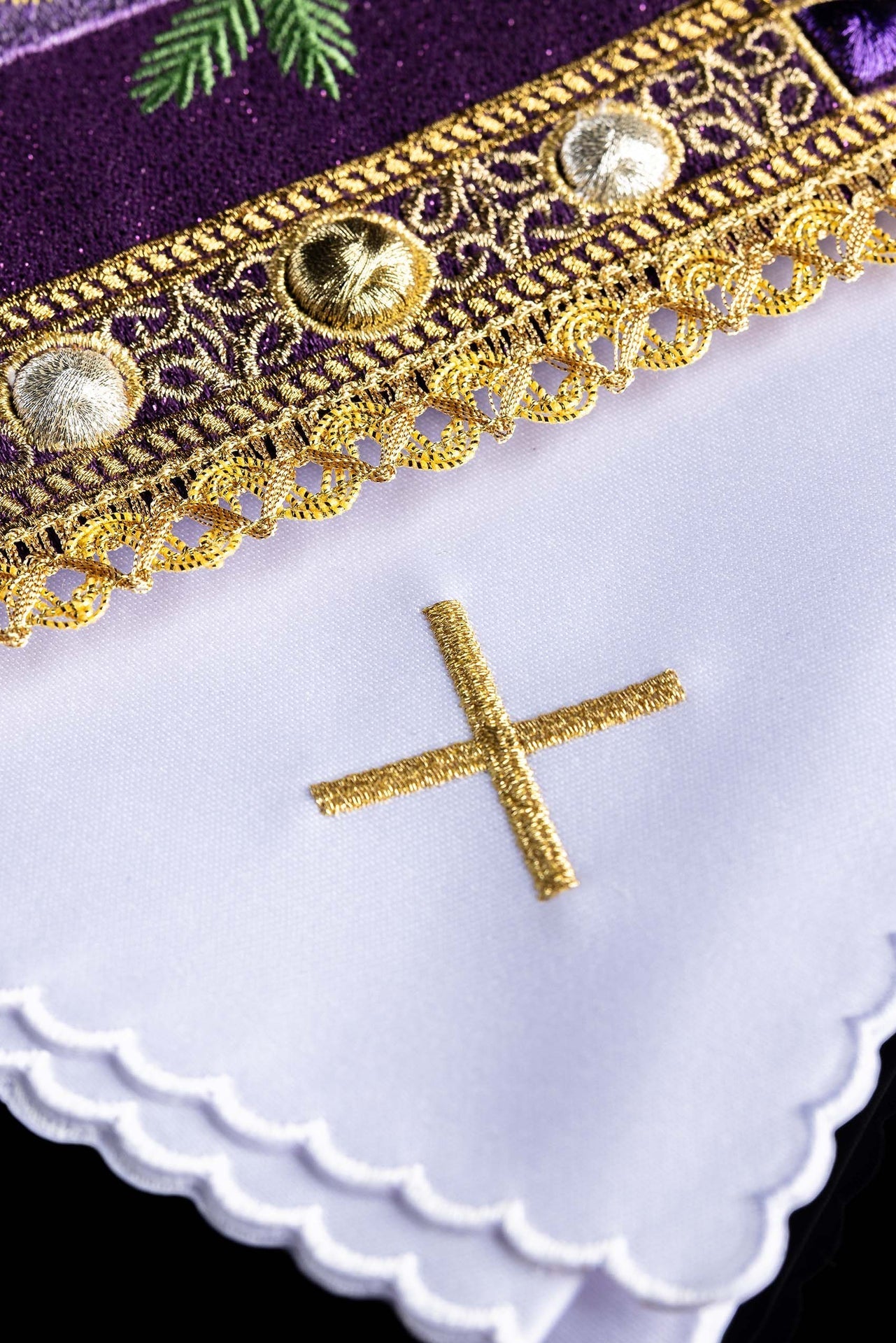 Linge d’Autel Brodé pour l’Avent S-5176/03 - CHASUBLES.FR