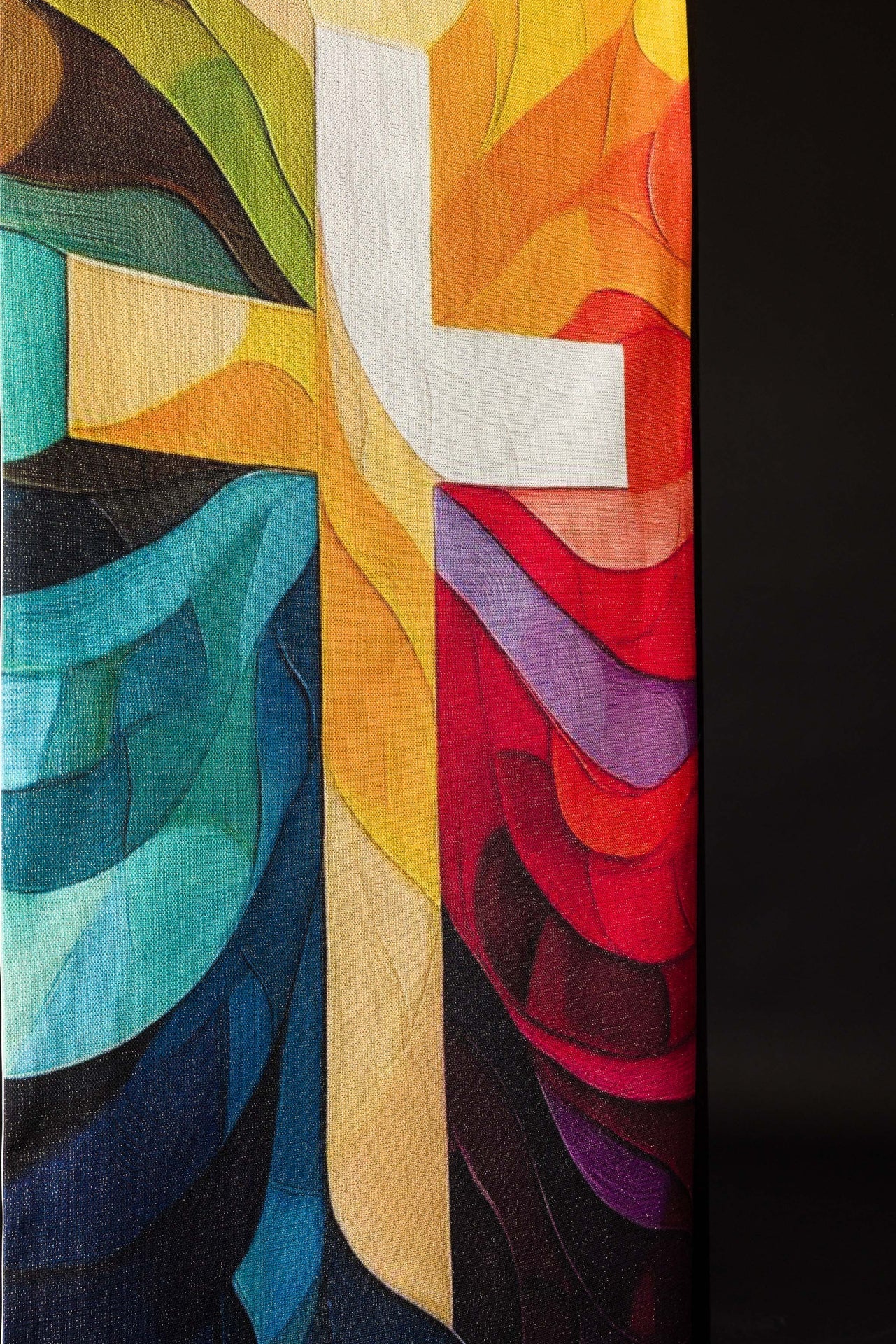 Nappe imprimée pour l’ambon multicolore avec un motif de croix KOD/8005/99/40 55*250 - CHASUBLES.FR