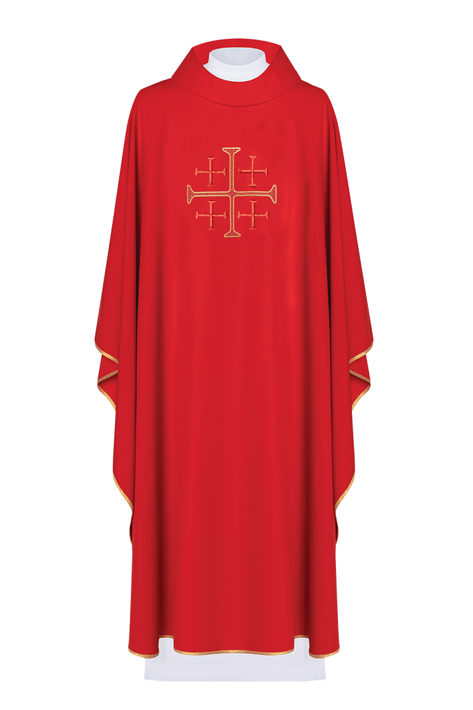 Ornat haftowany krzyża Jerozolimski Czerwony