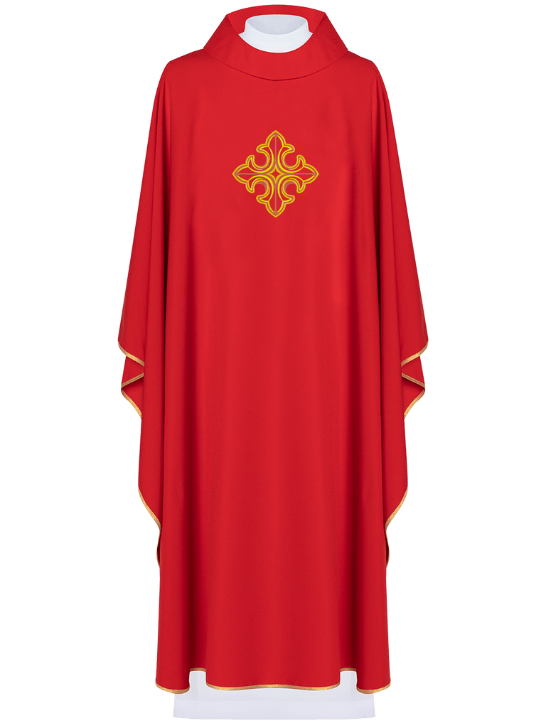 Ornat haftowany z symbolem krzyża Czerwony