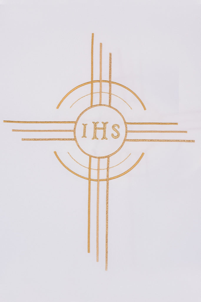 Ornat z symbolem Krzyża oraz IHS 18-7013 ECRU
