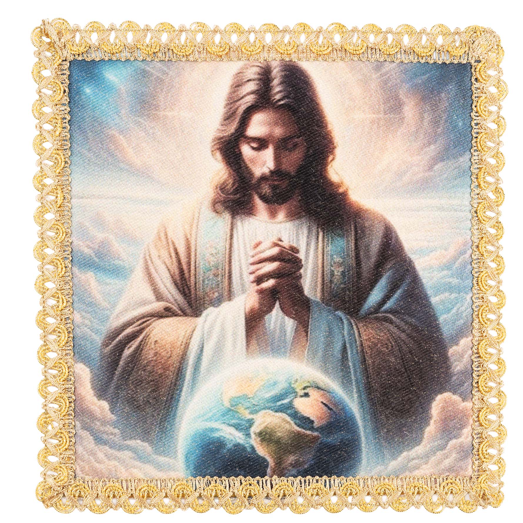 Palé avec l’image du Christ Roi de l’Univers KDT/5571/S/5 18*18 - CHASUBLES.FR