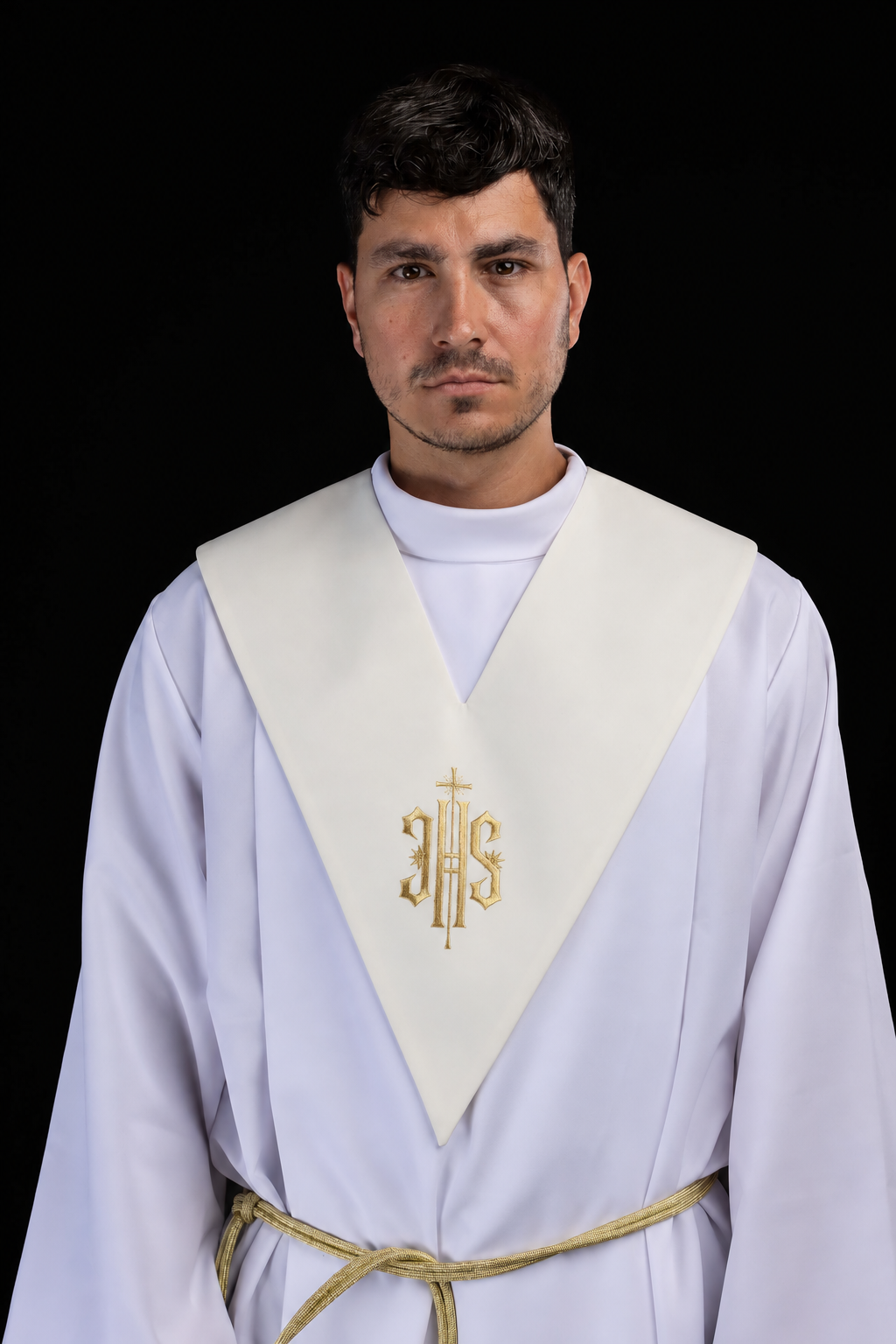 Pallium de lecteur écru avec broderie IHS