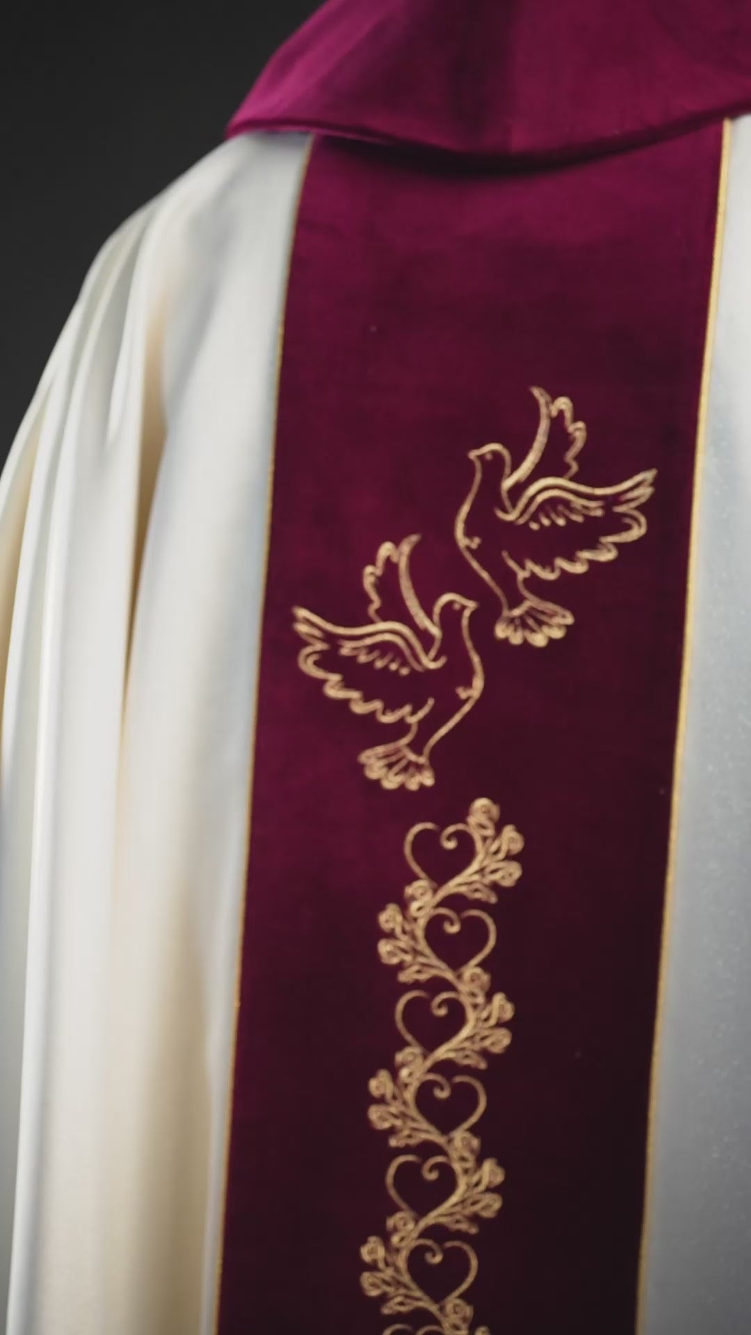 Chasuble de mariage en écru "Je te jure amour fidélité"