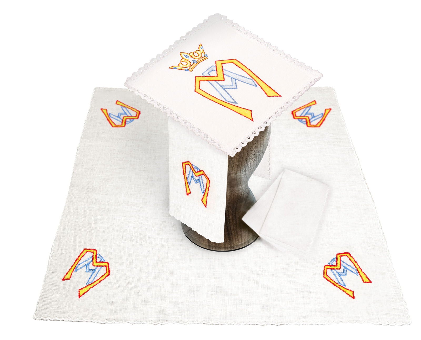 Set de tasses en lion avec broderie Marianne KKL/083 - CHASUBLES.FR