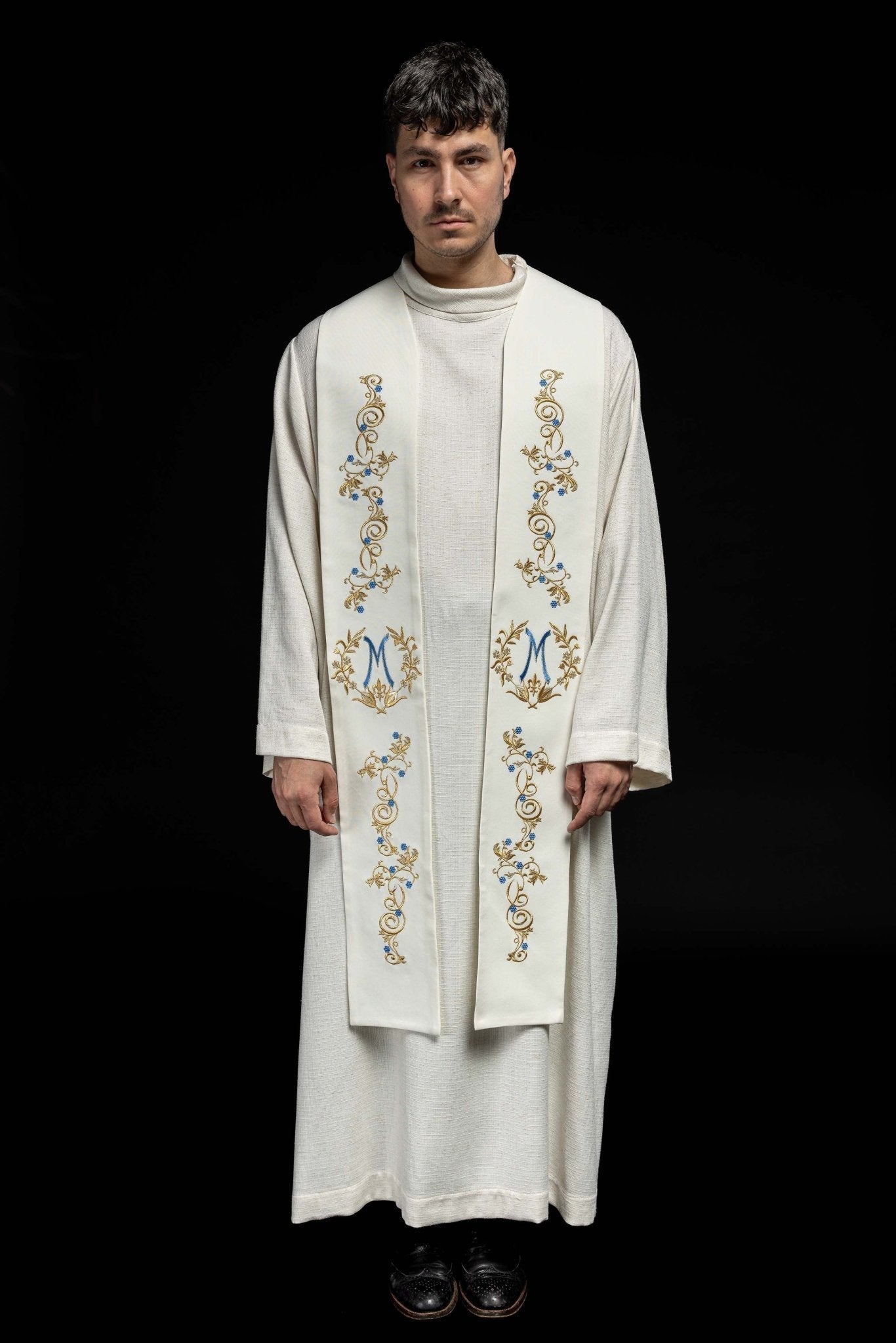 Stèle de Marie brodée écru KST/032/05/01 ECRU - CHASUBLES.FR