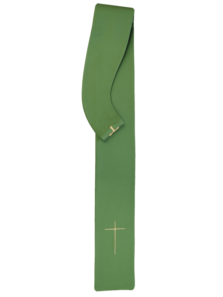 Ornat liturgiczny zdobiony pasem haftowanym KOR/008 Zielony