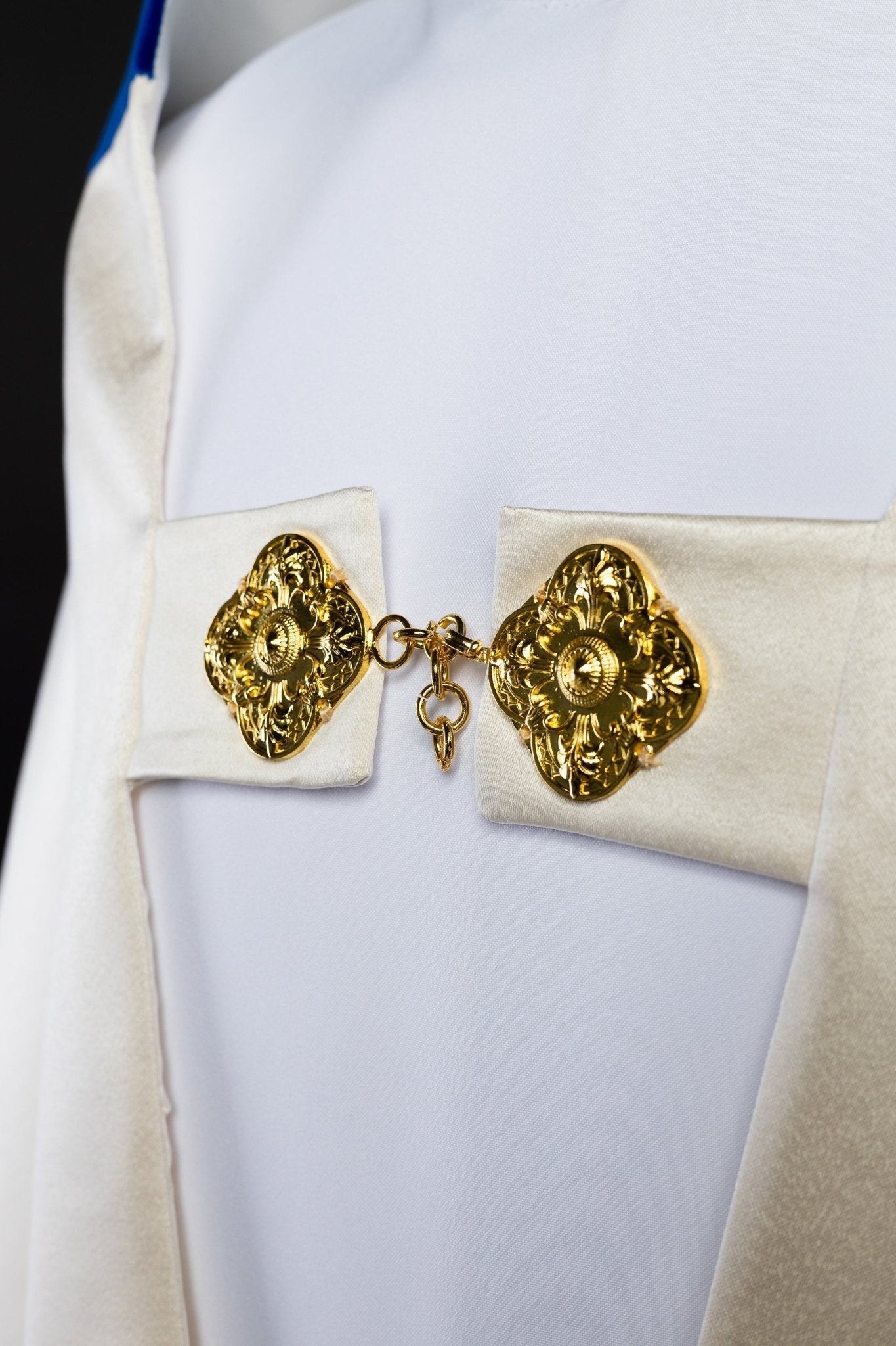 Voile brodé avec motif marial KWL/023/05/20/PA 50*270 ECRU SAT. - CHASUBLES.FR