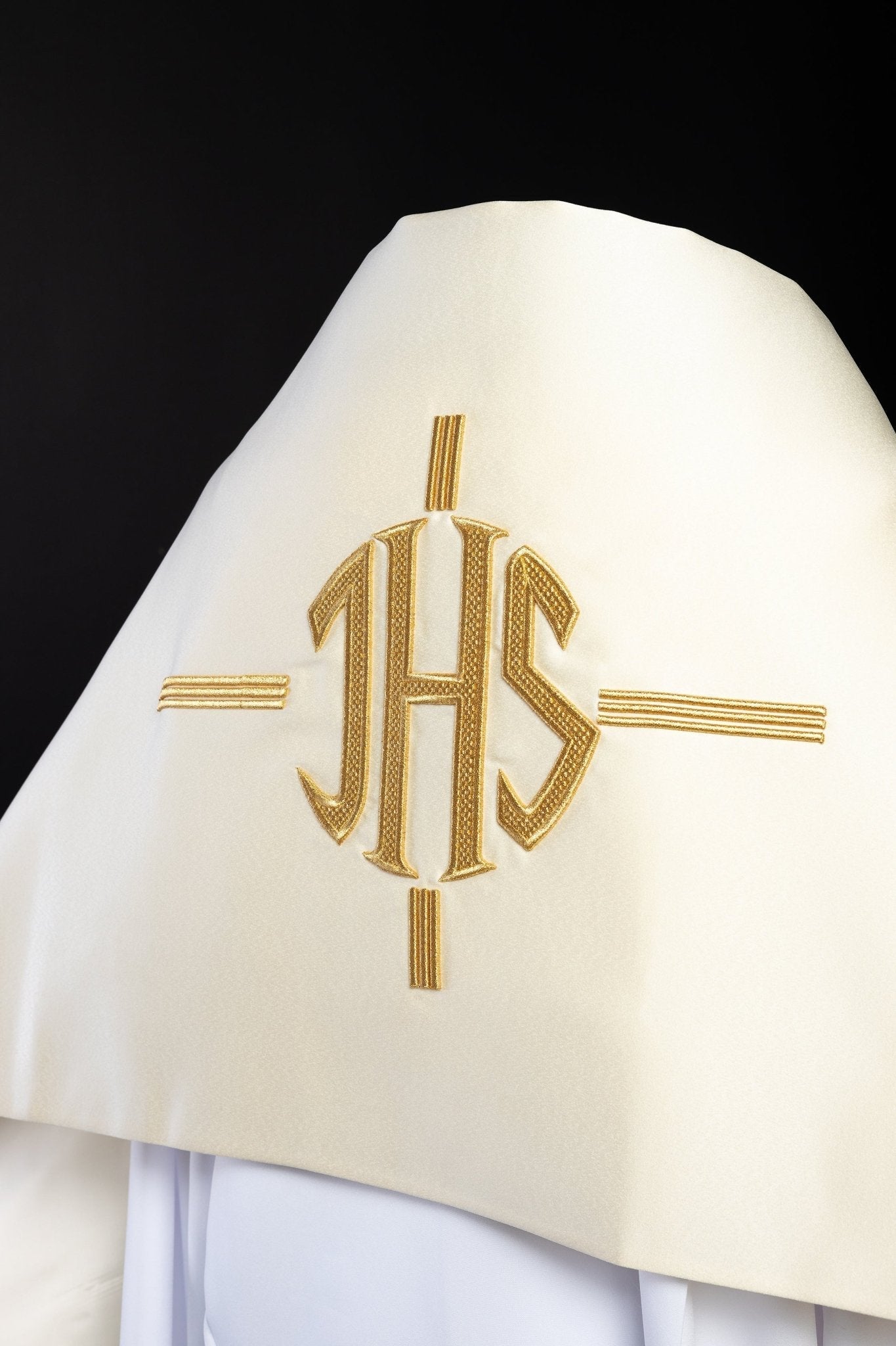 Voile brodé IHS écru KWL/014/05/20 50*270 ECRU SAT. - CHASUBLES.FR