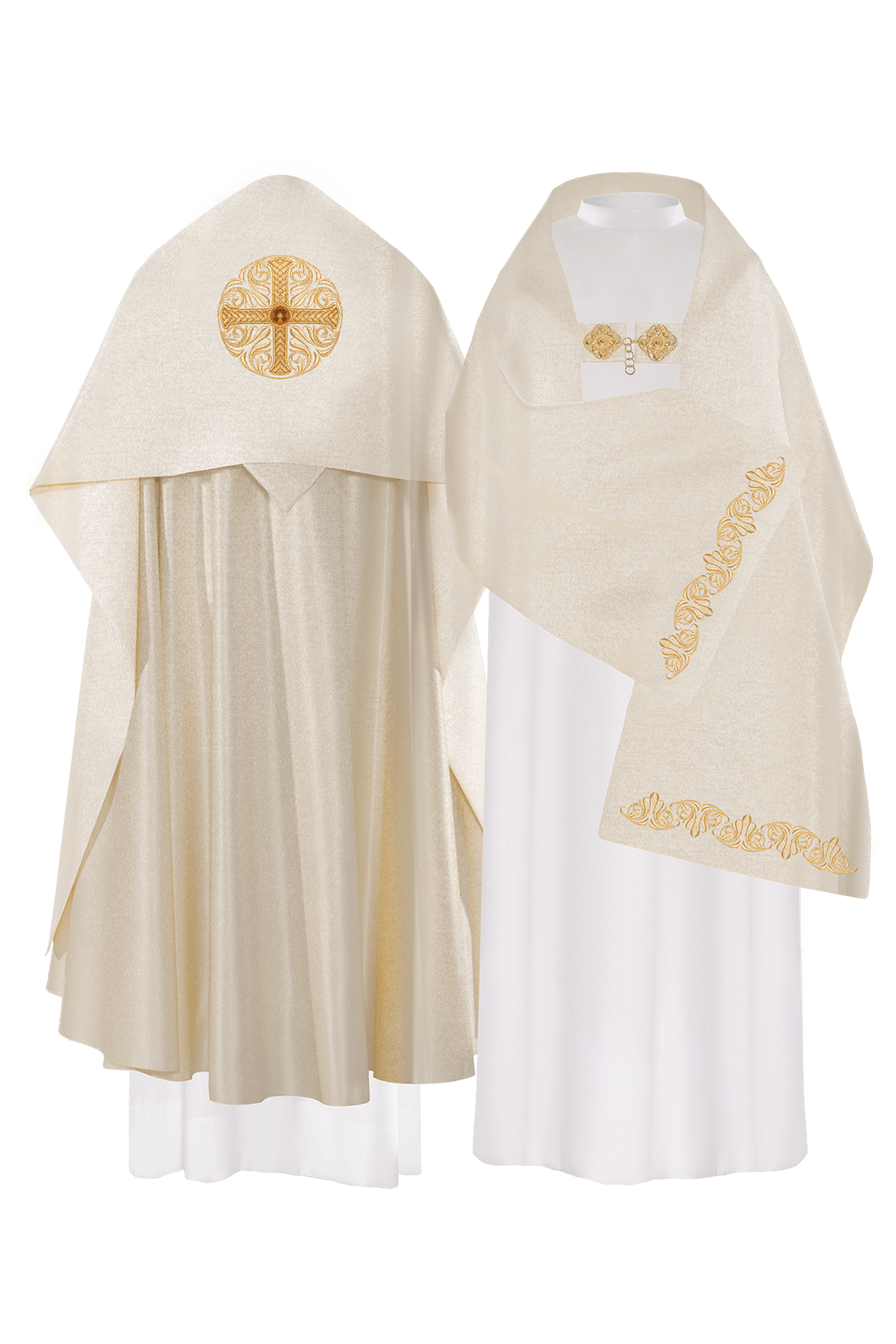 Voile liturgique doré avec motif de croix LE/4012/05 - CHASUBLES.FR