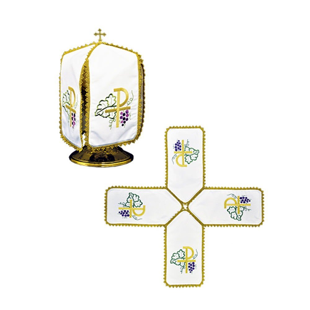 Voile pour canette avec broderie de la croix KWE/002/K/04 24cm. BIAŁY - CHASUBLES.FR