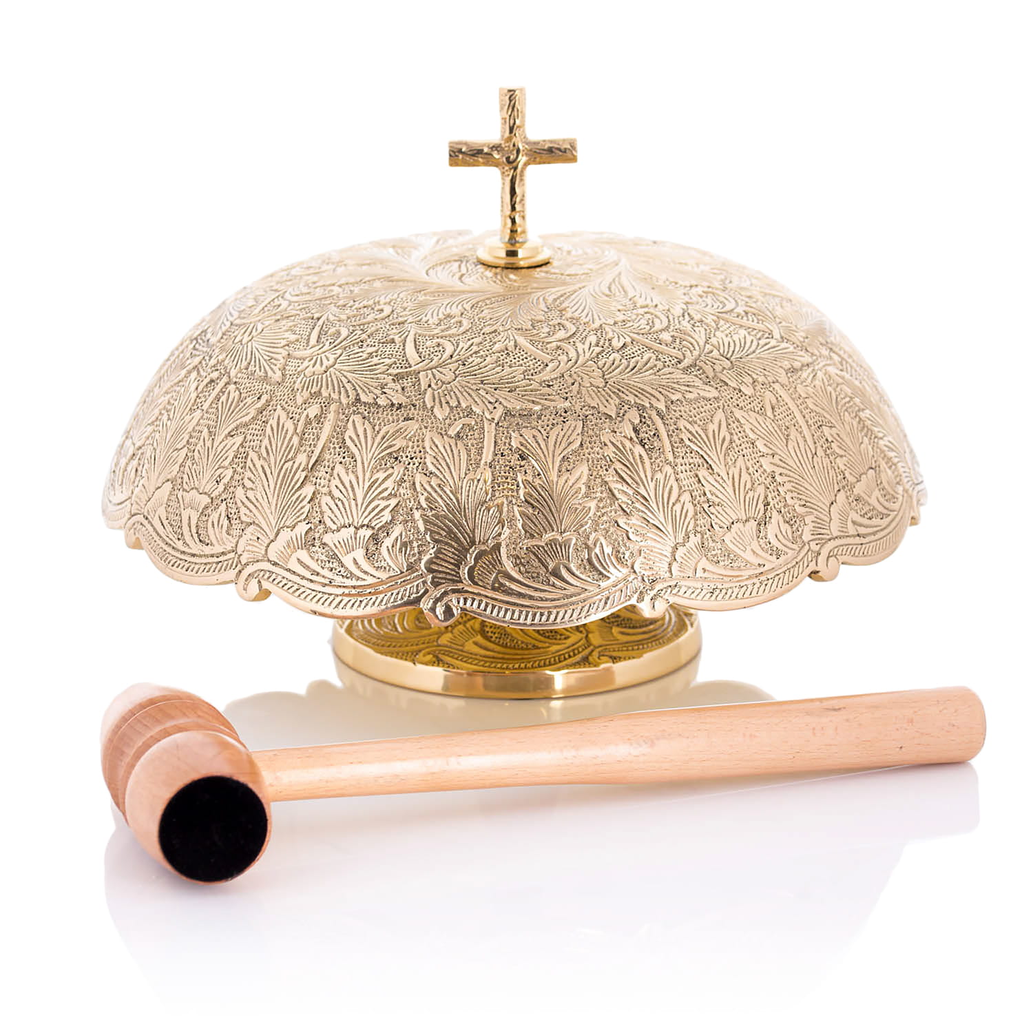 Gong simple – laiton avec maillet en bois – 24 cm