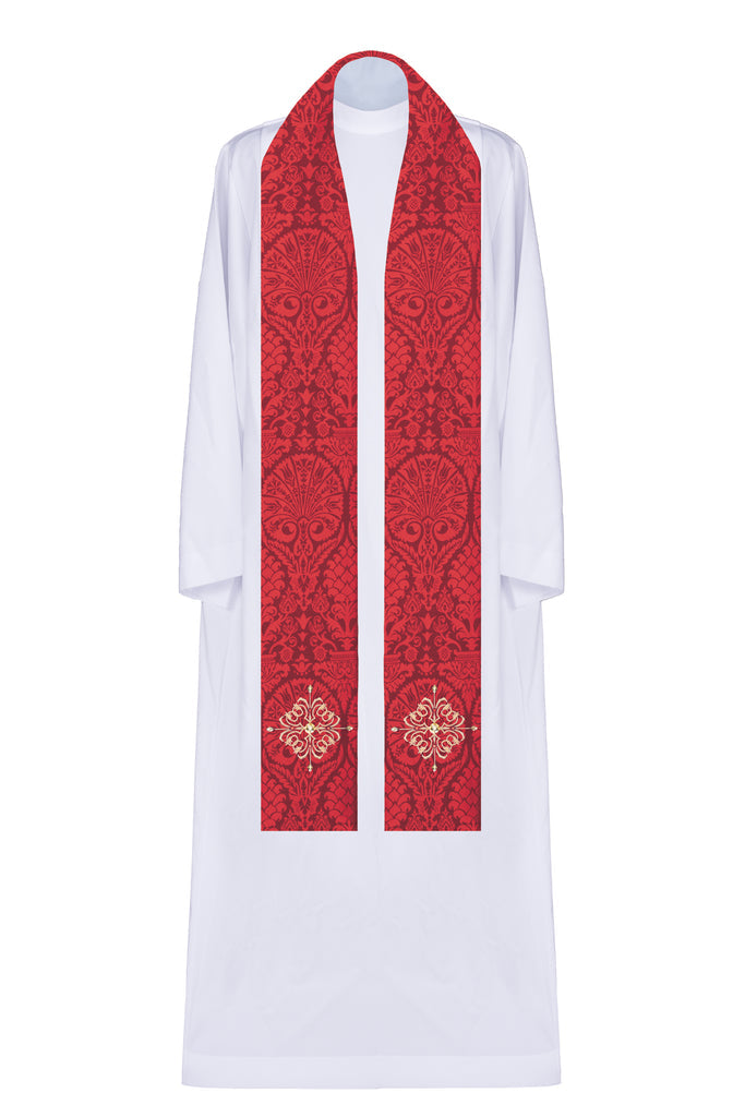 Stuła liturgiczna z krzyżami w kolorze czerwonym