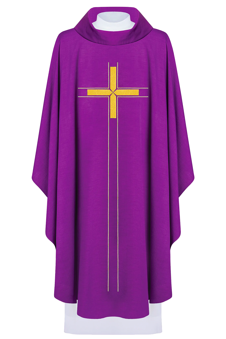 Chasuble verte brodée d'un motif minimaliste