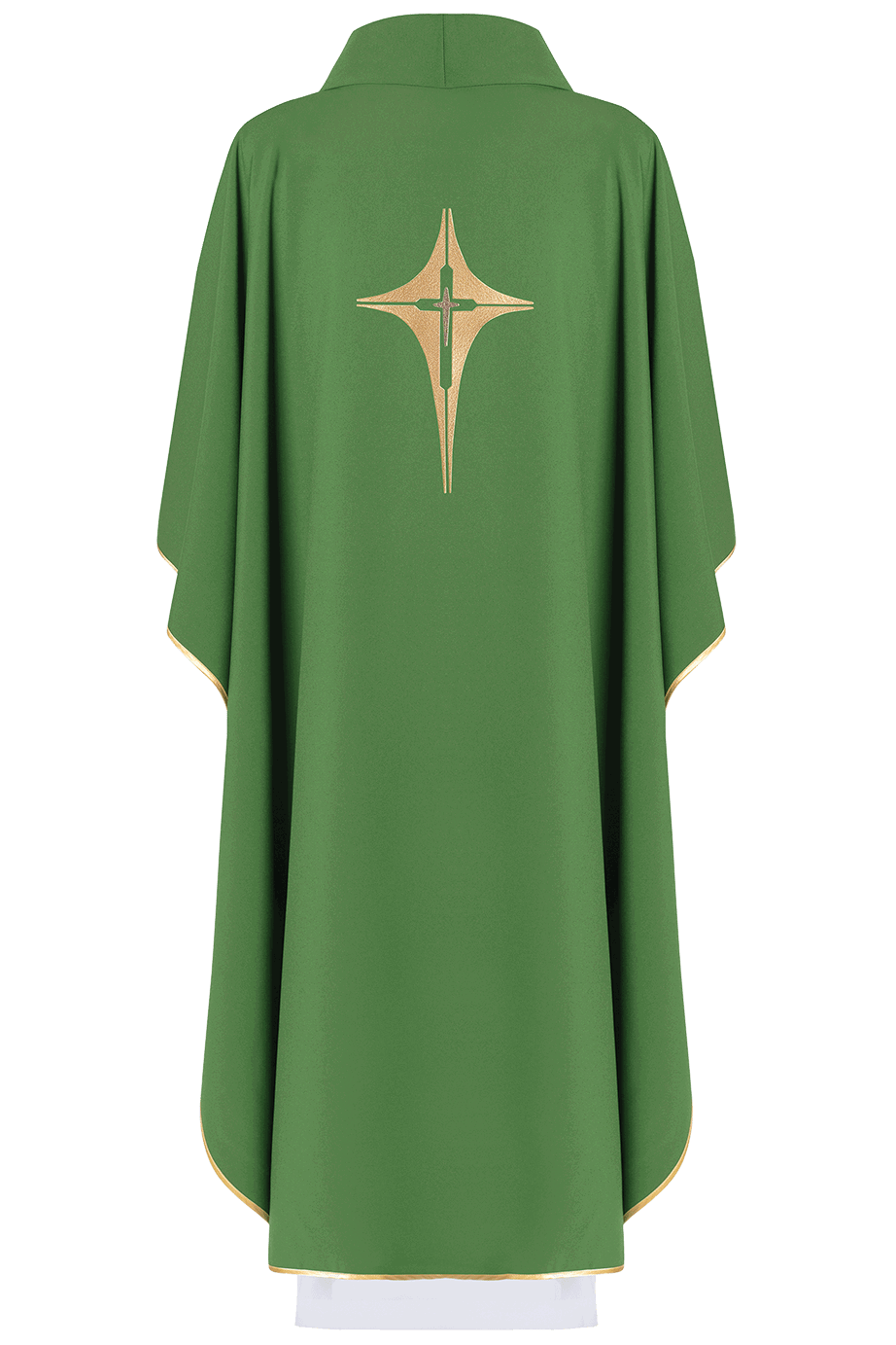 Chasuble brodée verte avec croix