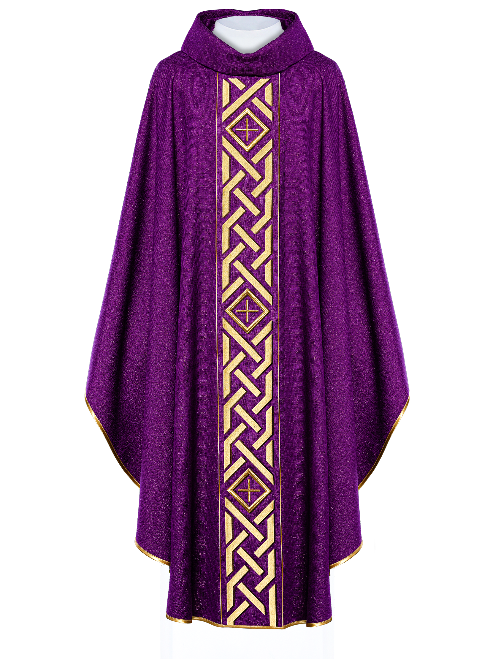 Chasuble brodée Croix violette