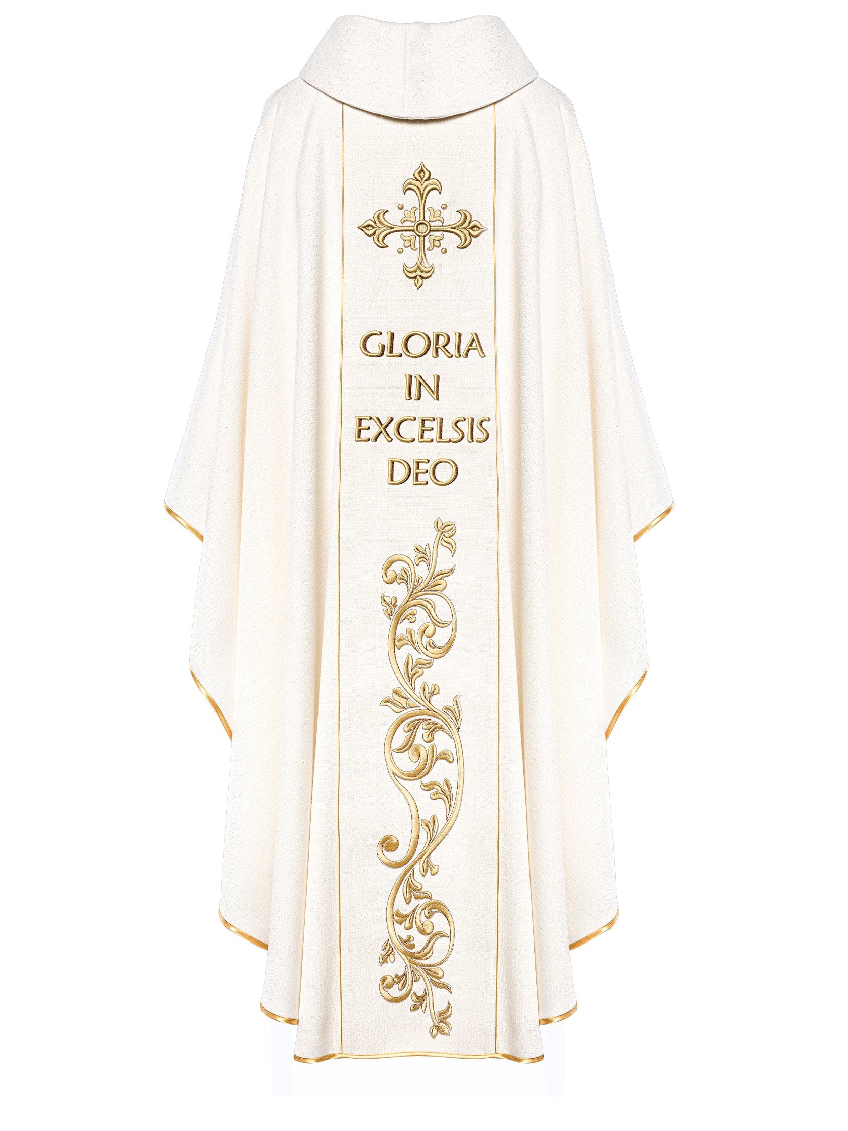 Chasuble de Noël brodée avec l'image de la Sainte Famille