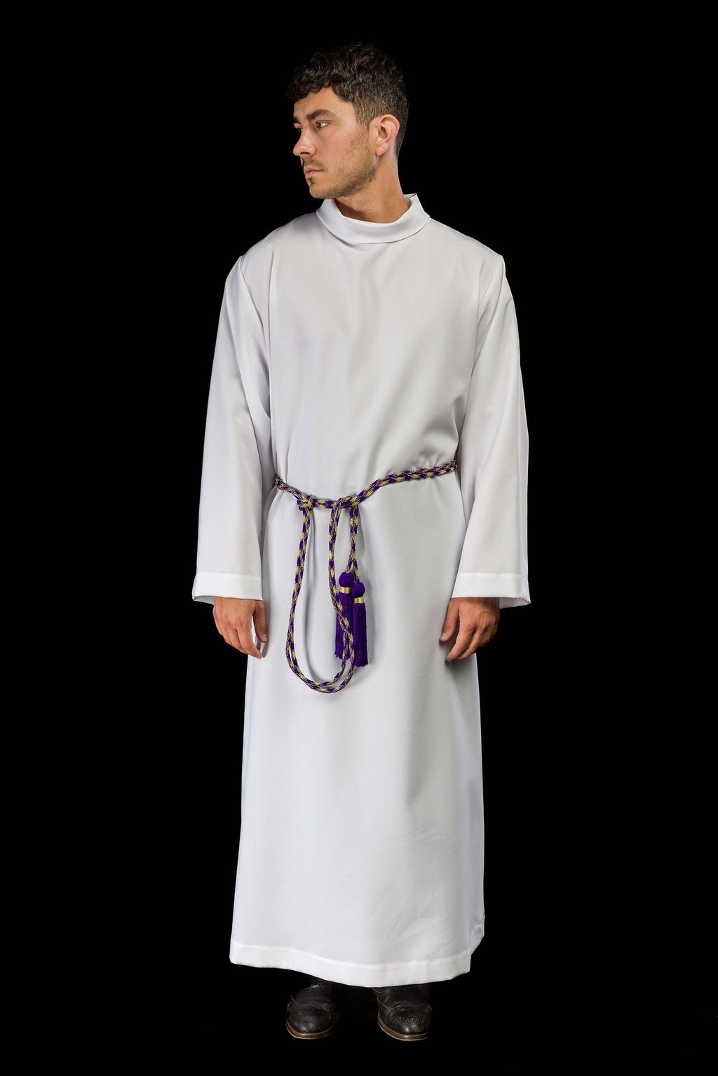 Cordon liturgique violet et doré