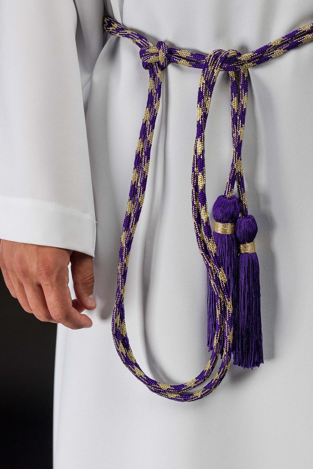Cordon liturgique violet et doré
