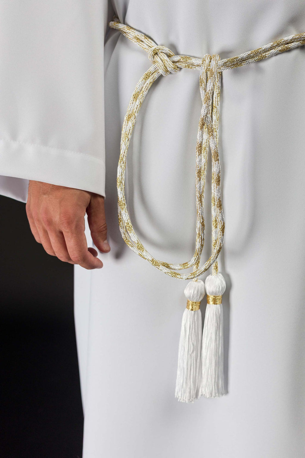 Cordon liturgique blanc et doré