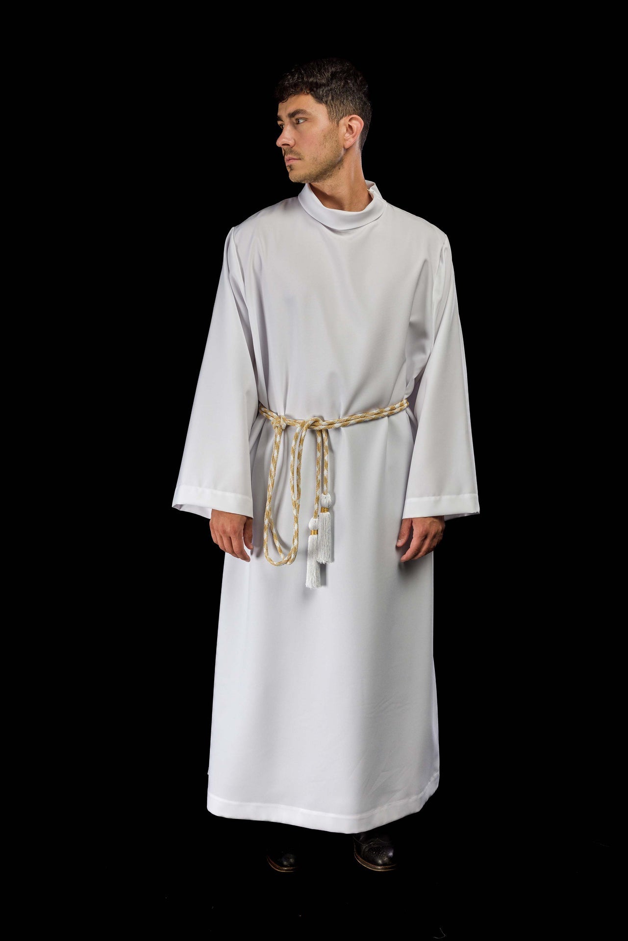 Cordon liturgique blanc et doré Premium