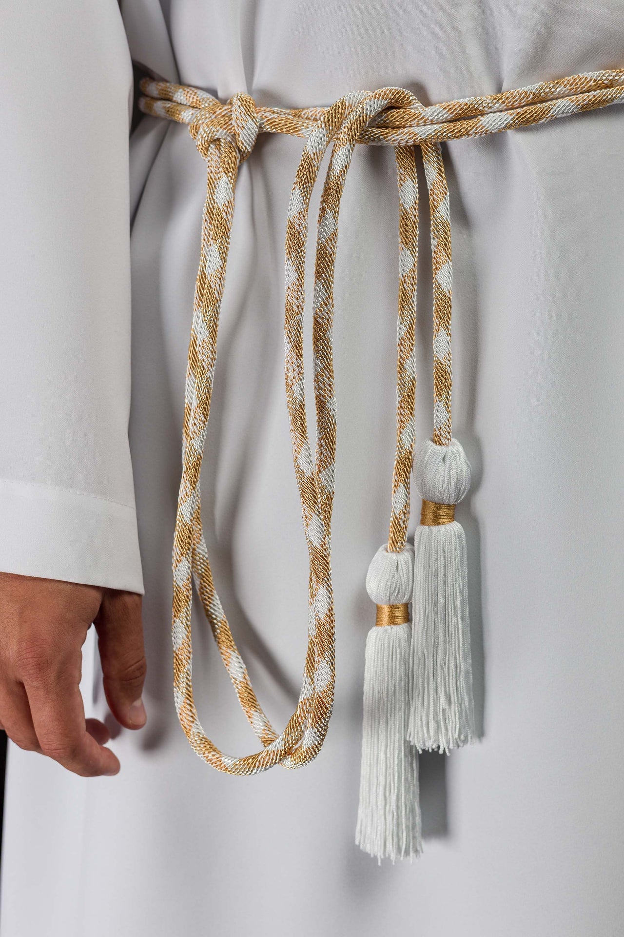 Cordon liturgique blanc et doré Premium